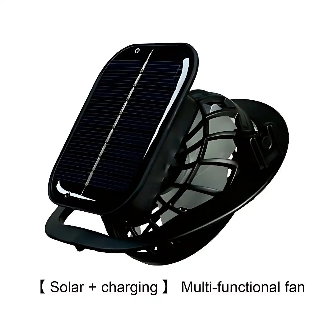 Men's Solar Fan Wide Brim Sun Hat - Windproof Strap, UV Protection, Breathable Mesh