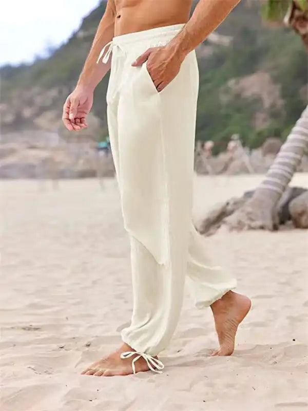 Men's Stretch-Fit Beach Pants - Lightweight & Adjustable
