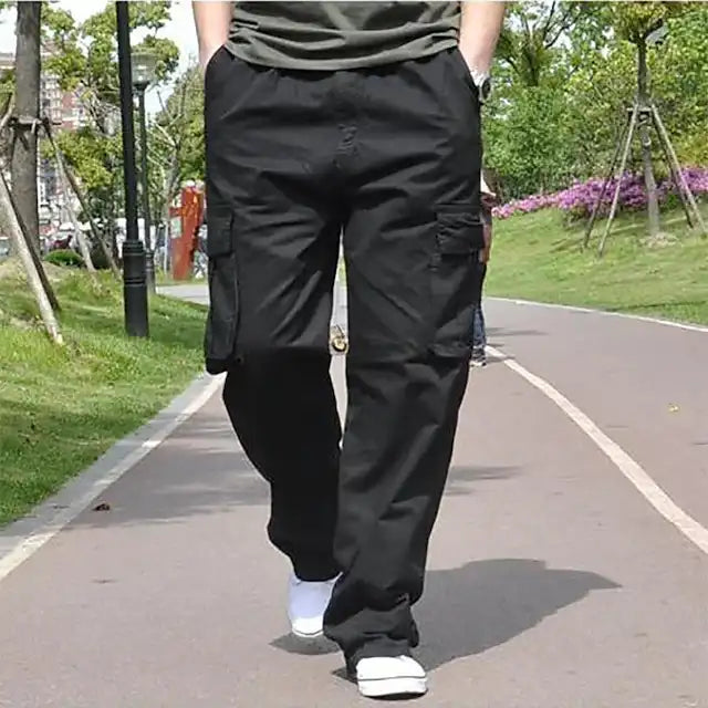 Men's Summer Cotton Cargo Pants - Oversized, High Waist