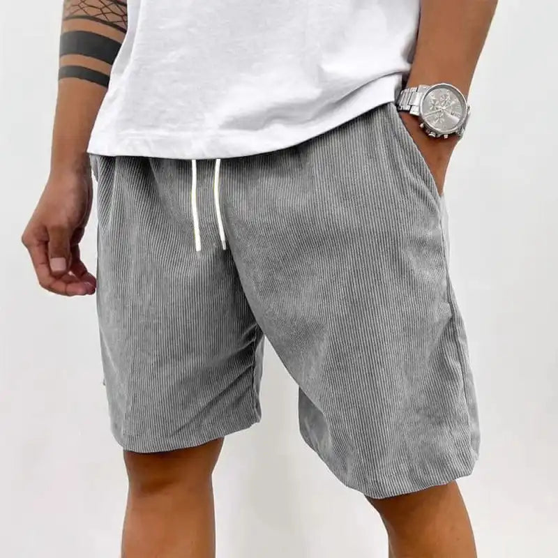 Men's Summer Shorts Ribbed Corduroy Drawstring Shorts