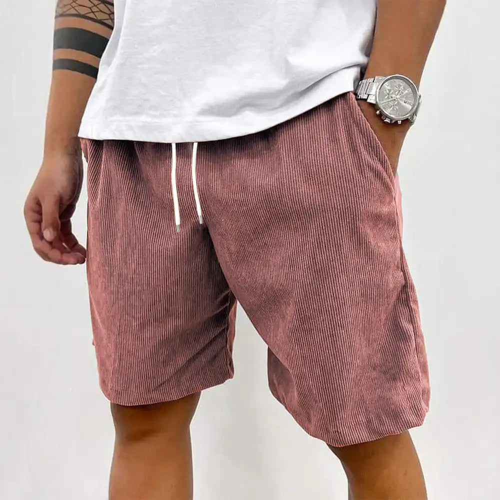 Men's Summer Shorts Ribbed Corduroy Drawstring Shorts