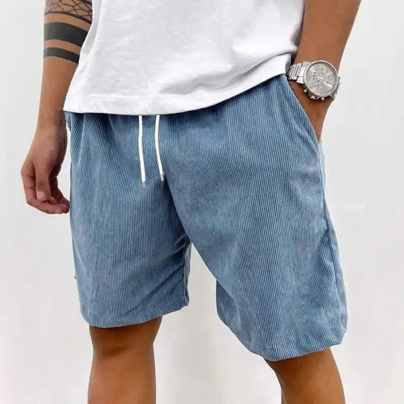 Men's Summer Shorts Ribbed Corduroy Drawstring Shorts