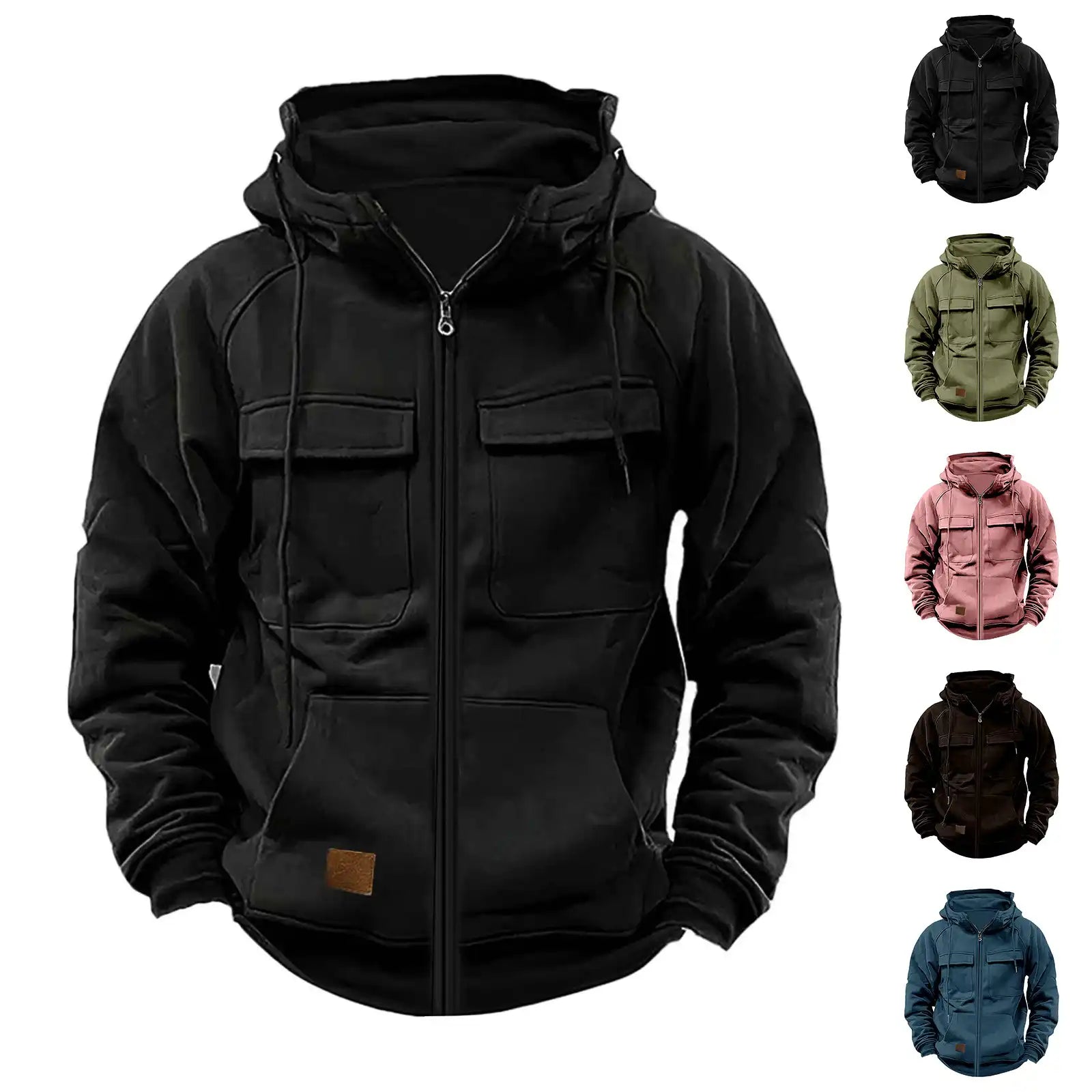 Men’s Tactical Quarter-Zip Hoodie - Windproof Multi-Pocket Pullover