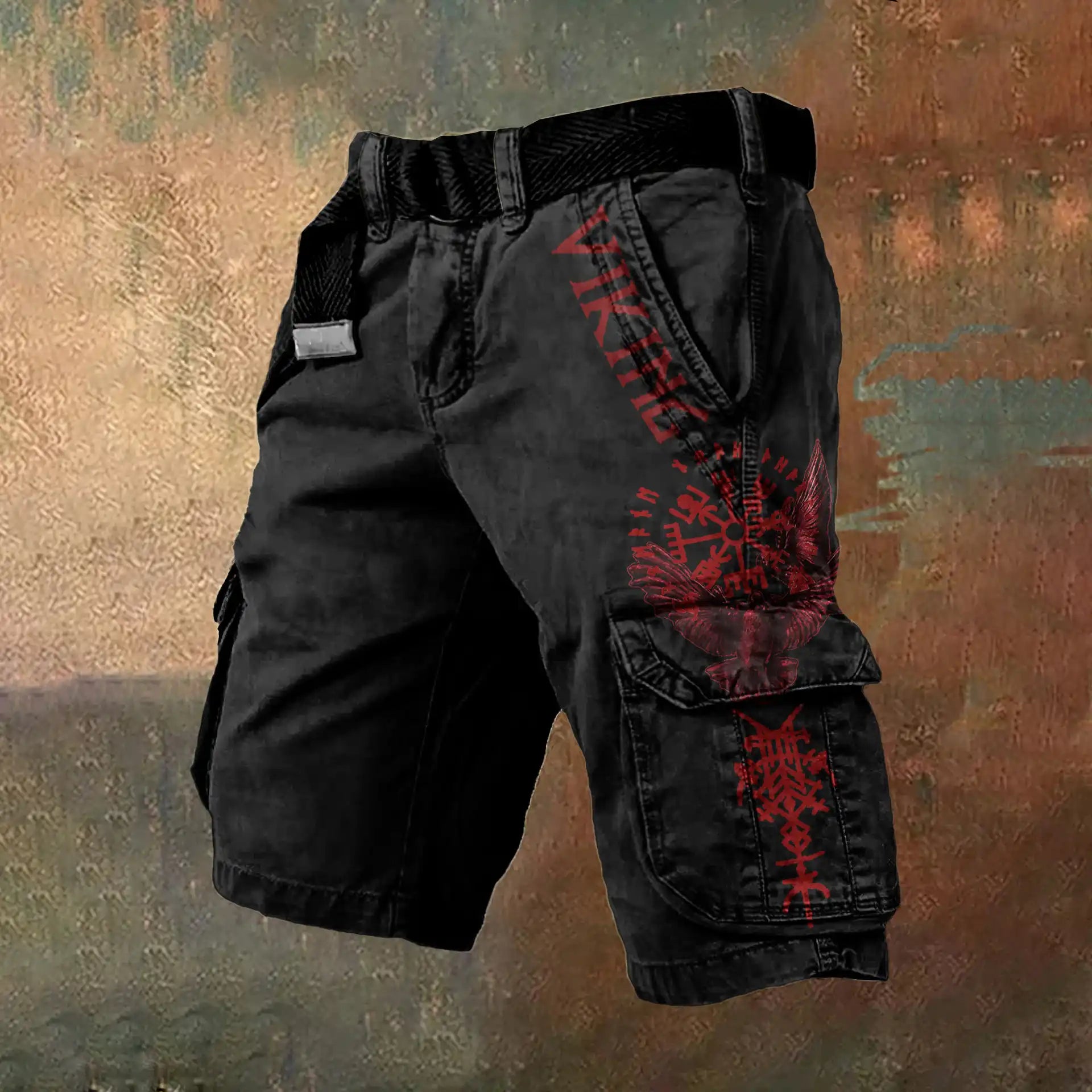 Men's Viking Runes Pattern Cargo Shorts