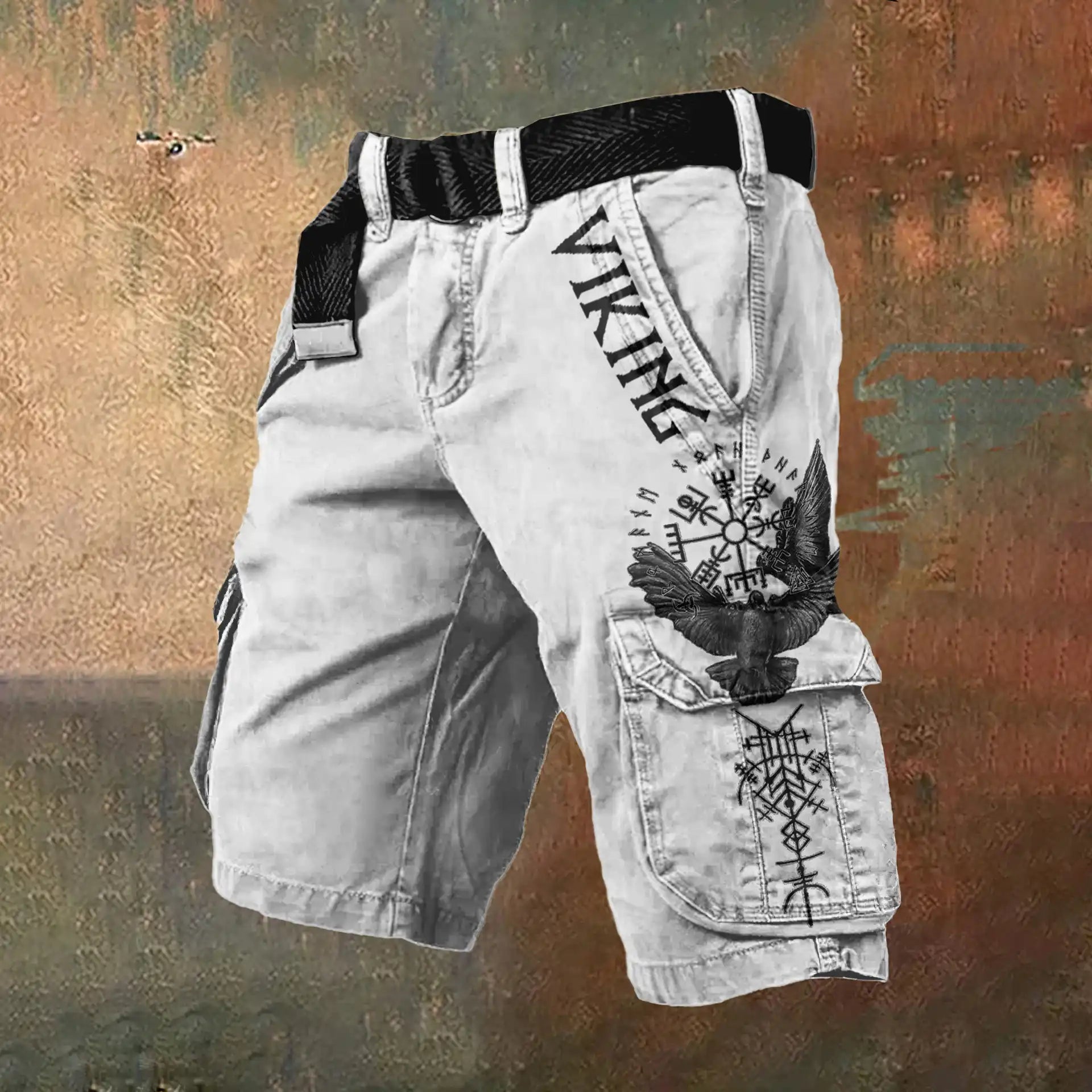 Men's Viking Runes Pattern Cargo Shorts