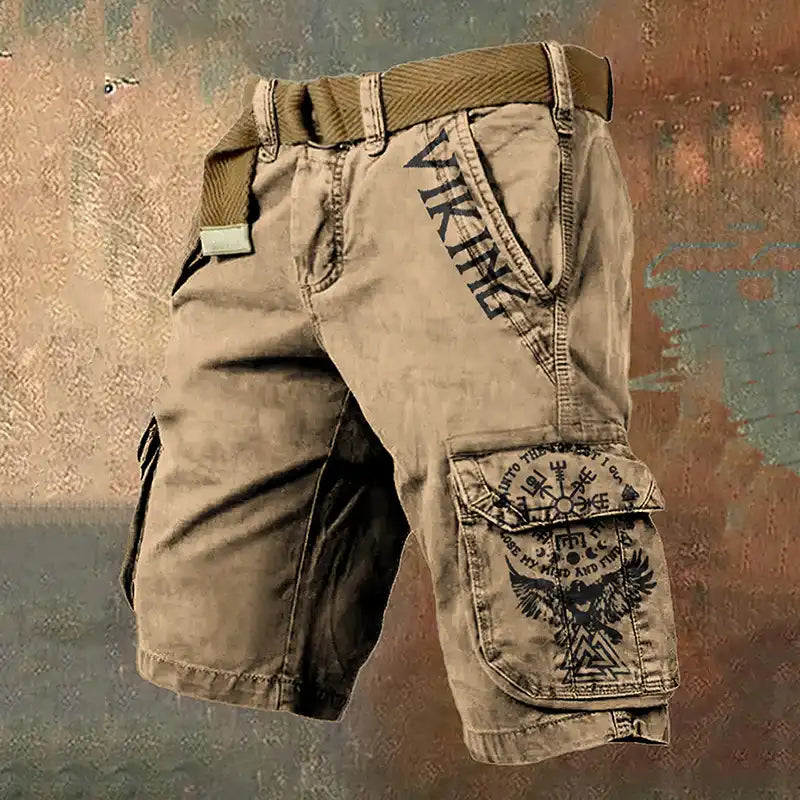 Men's Viking Runes Pattern Cargo Shorts