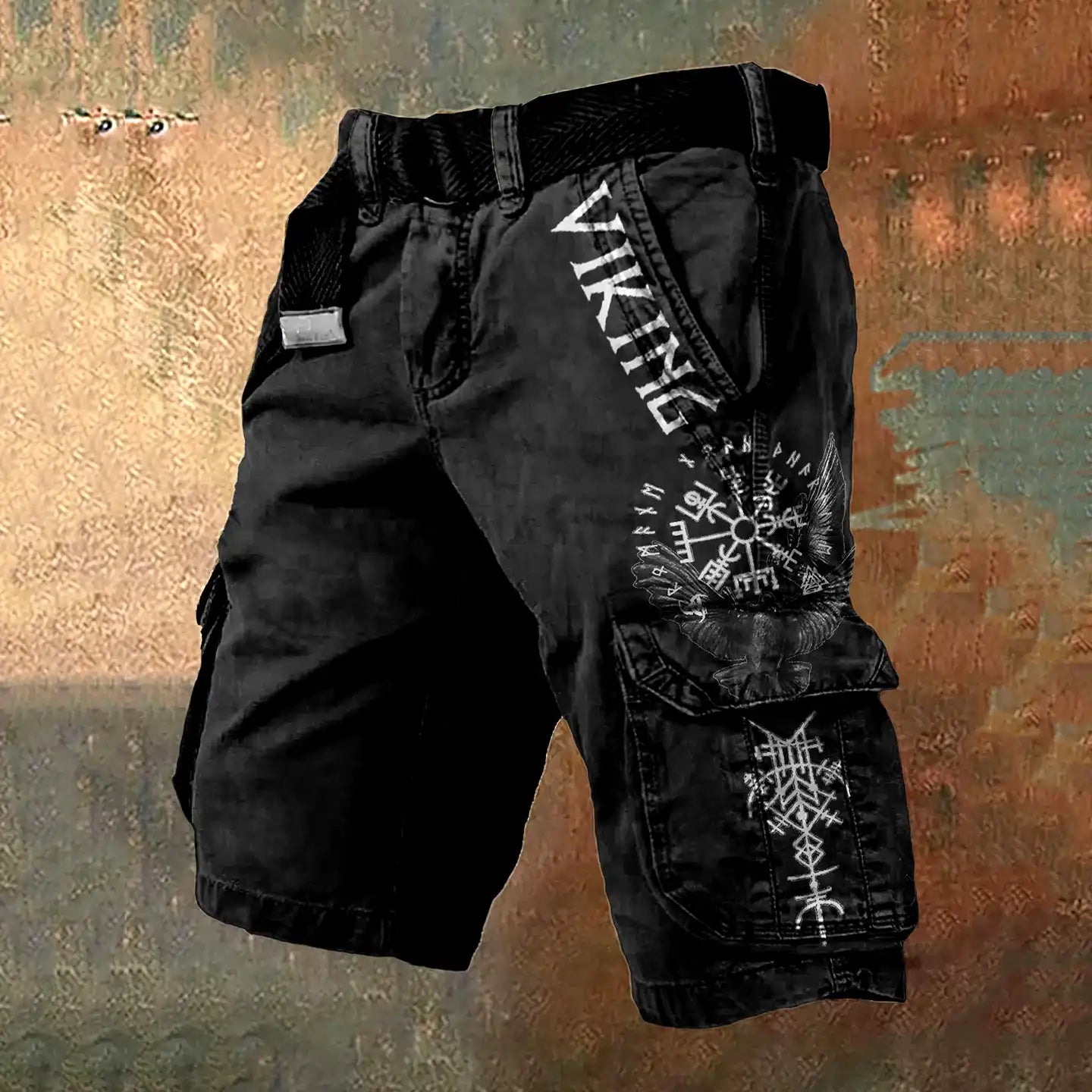Men's Viking Runes Pattern Cargo Shorts