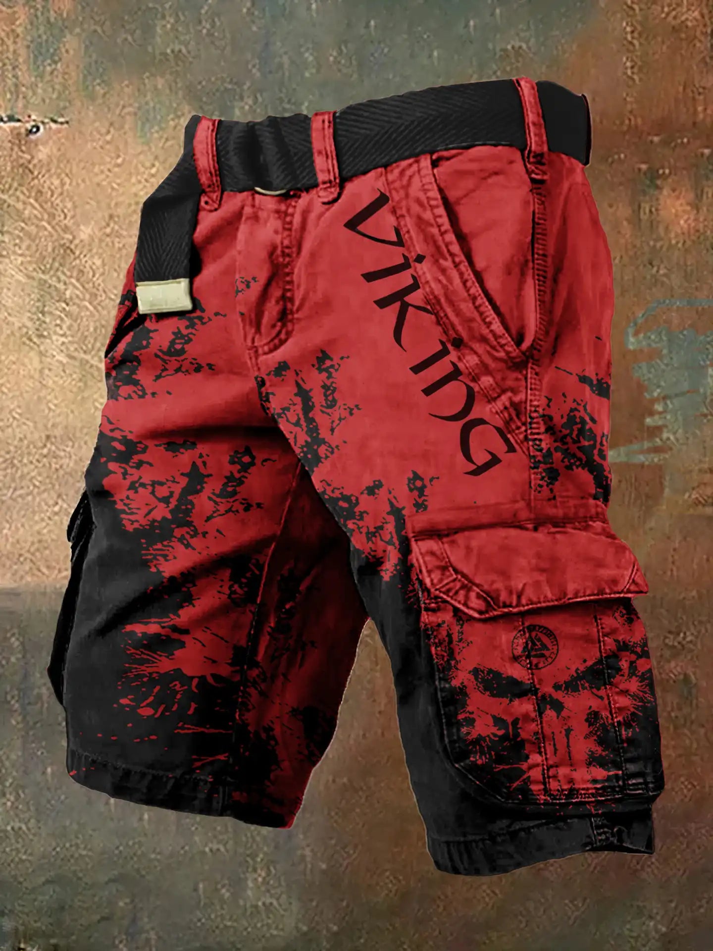 Men's Viking Skull Print Cargo Shorts