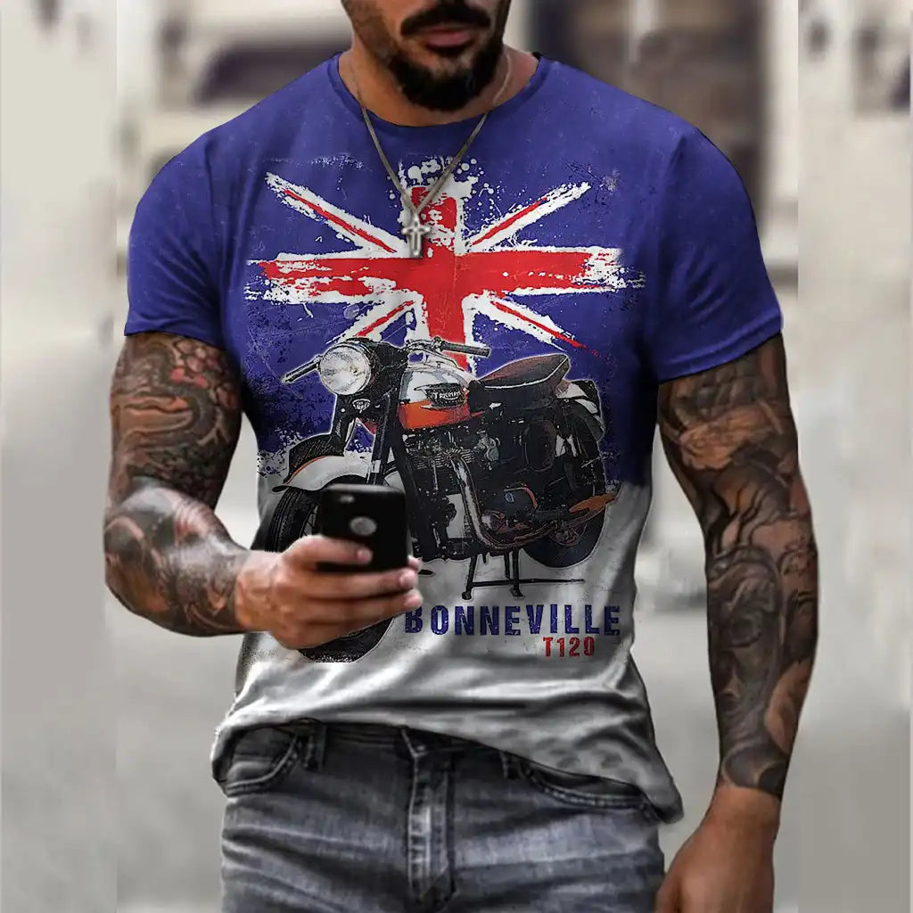 Men's Vintage Print Summer T-Shirt