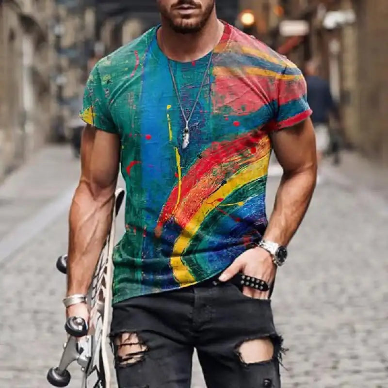 Men's Vintage Print Summer T-Shirt