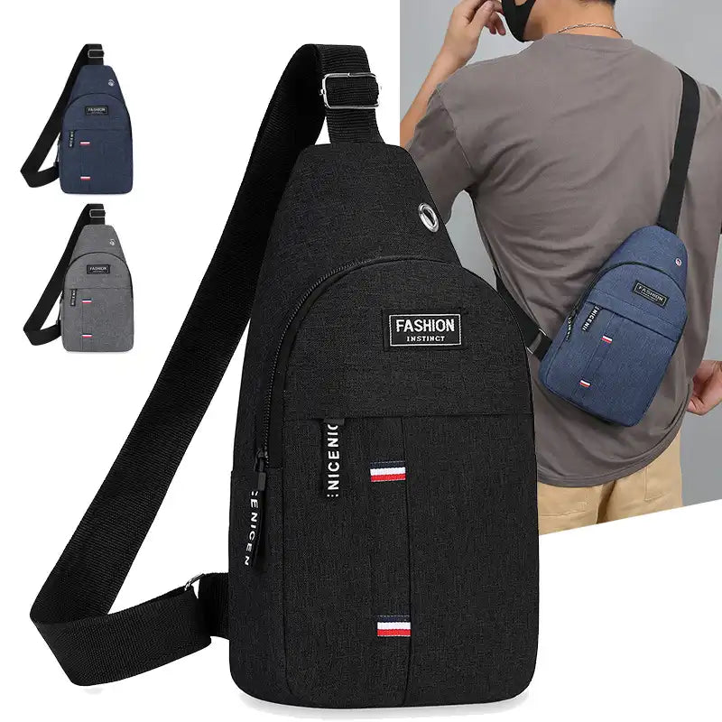 Men's Waterproof Nylon Sling Pack - Travel & Sports Chest Bag