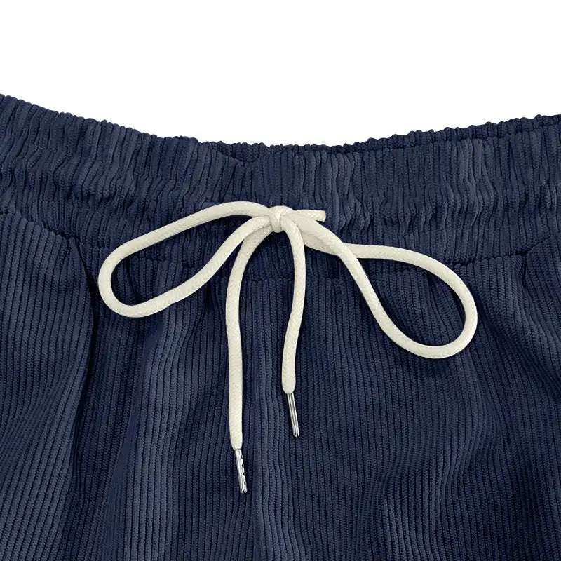 Men's Summer Shorts Ribbed Corduroy Drawstring Shorts