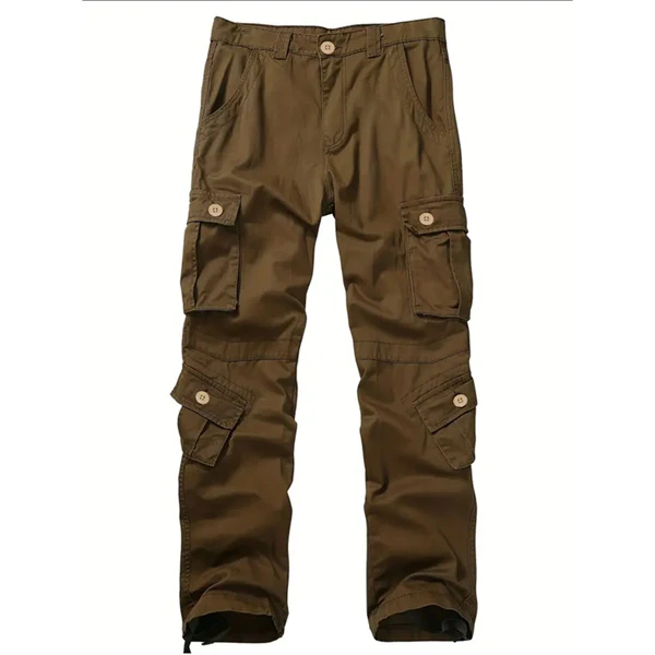 Men's 8-Pocket Cargo Pants - Breathable Hiking Trousers for Outdoor Adventures & Daily Wear