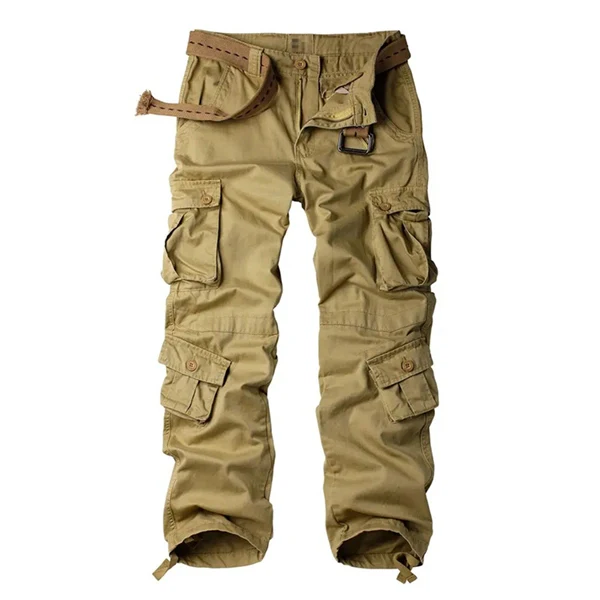 Men's 8-Pocket Cargo Pants - Breathable Hiking Trousers for Outdoor Adventures & Daily Wear