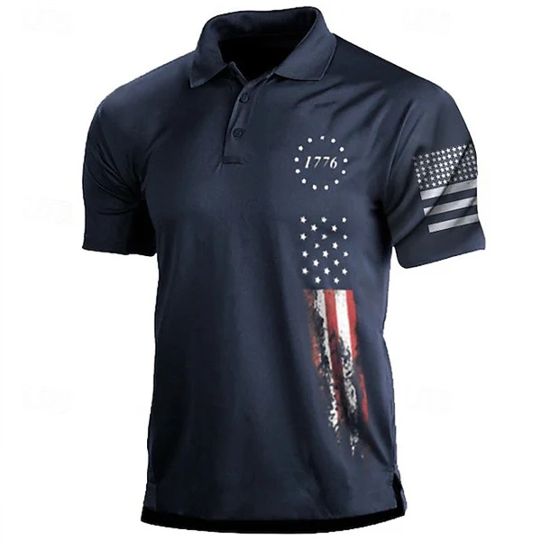 Men's American Flag Polo Shirt – Patriotic Golf & Casual Wear for Veterans, Holidays, & Everyday Style