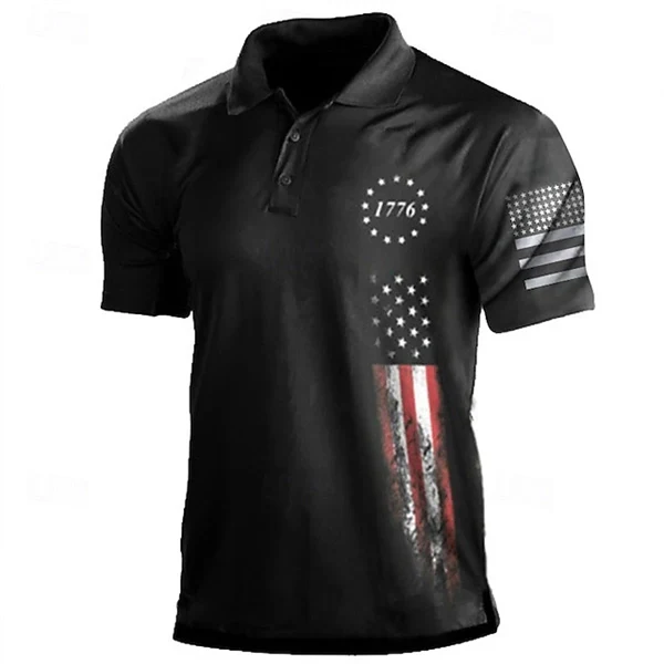 Men's American Flag Polo Shirt – Patriotic Golf & Casual Wear for Veterans, Holidays, & Everyday Style