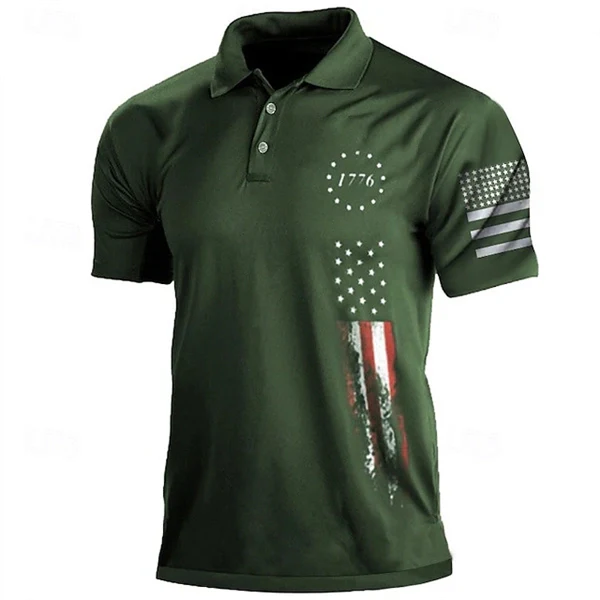 Men's American Flag Polo Shirt – Patriotic Golf & Casual Wear for Veterans, Holidays, & Everyday Style
