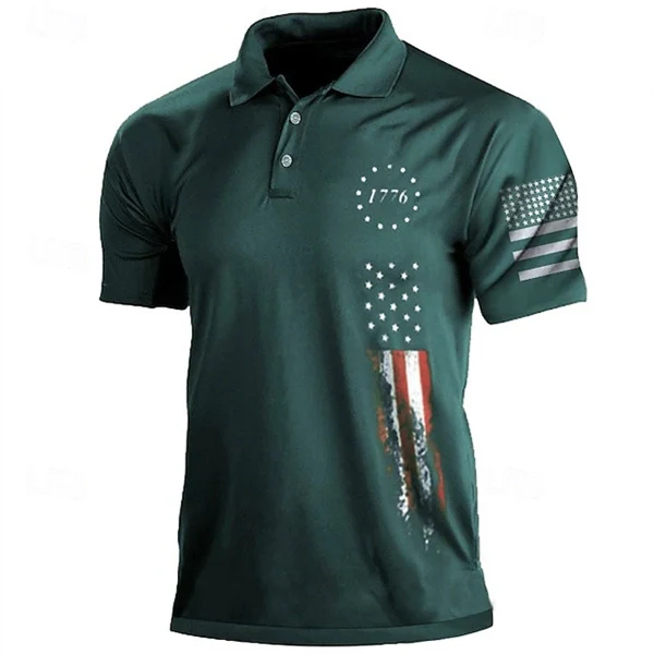 Men's American Flag Polo Shirt – Patriotic Golf & Casual Wear for Veterans, Holidays, & Everyday Style