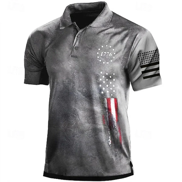 Men's American Flag Polo Shirt – Patriotic Golf & Casual Wear for Veterans, Holidays, & Everyday Style