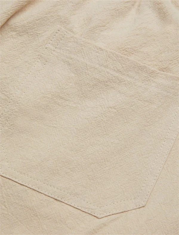 Men’s Casual Linen Shorts – Breathable Summer Beachwear with Drawstring & Utility Pockets