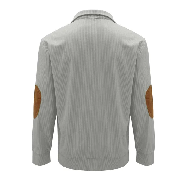 Men’s Corduroy Stand Collar Sweatshirt – Loose Fit Outdoor Pullover