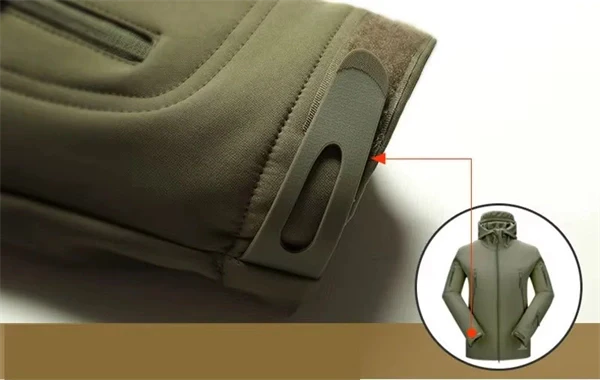 Men's Fleece-Lined Tactical Jacket - Waterproof Softshell Military Style Coat with Hood and Multiple Pockets