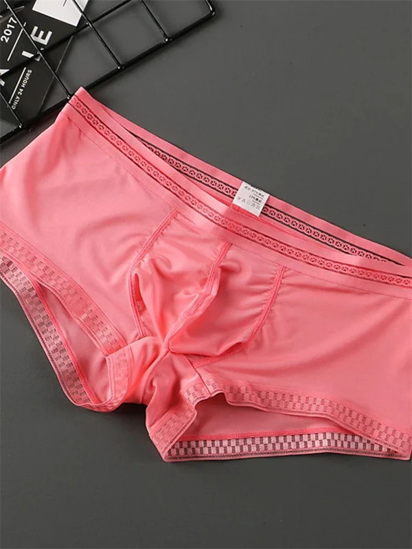 Men’s Ice Silk Boxer Underwear Briefs – 3-Pack Breathable, Low-Rise