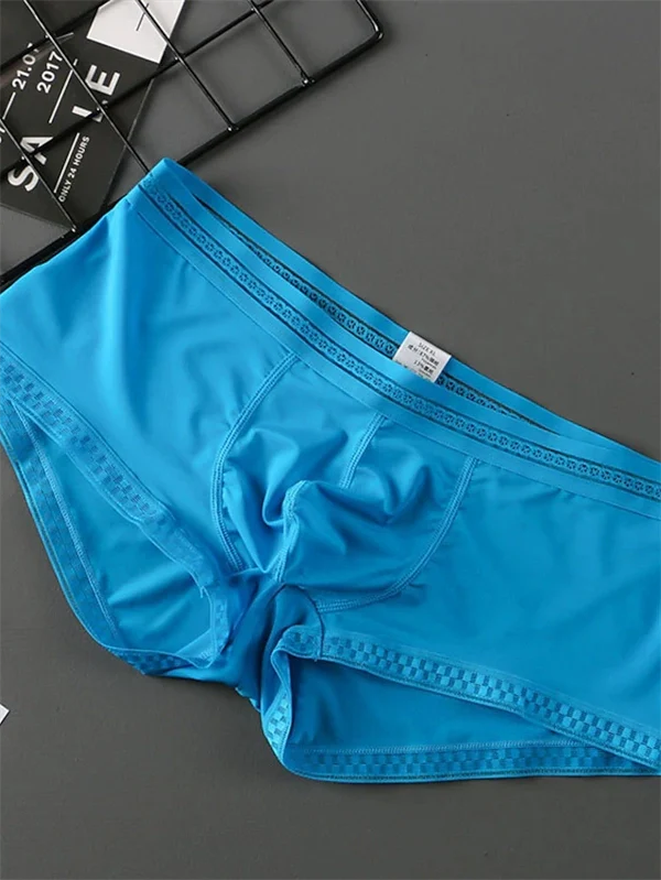 Men’s Ice Silk Boxer Underwear Briefs – 3-Pack Breathable, Low-Rise