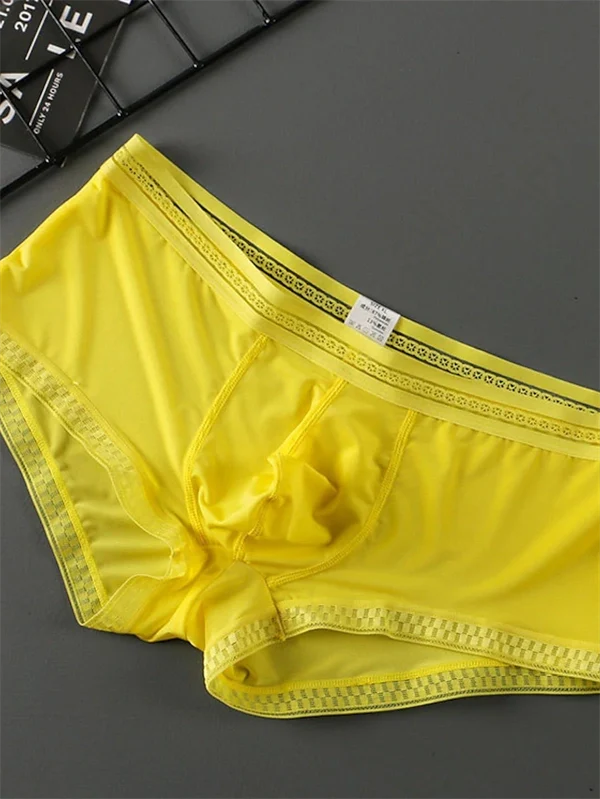 Men’s Ice Silk Boxer Underwear Briefs – 3-Pack Breathable, Low-Rise