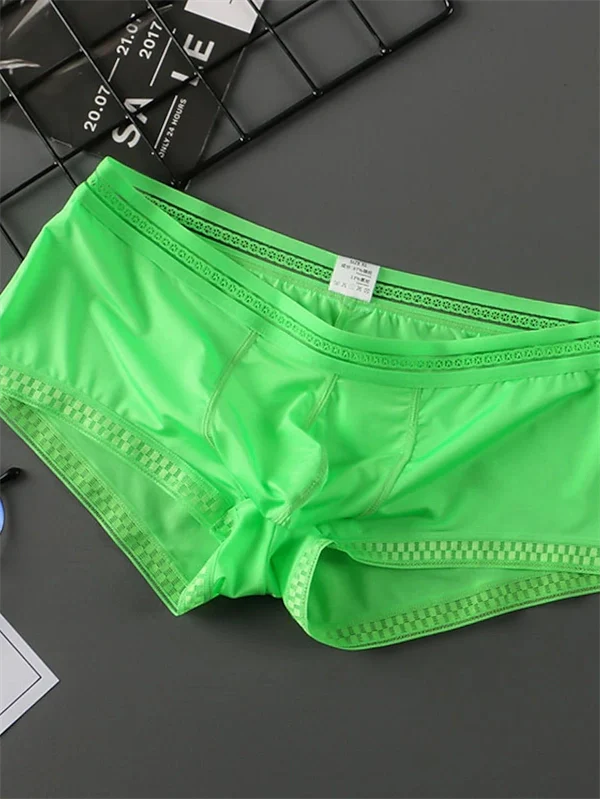 Men’s Ice Silk Boxer Underwear Briefs – 3-Pack Breathable, Low-Rise