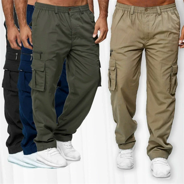 Men’s  Jogger Cargo Pants – Casual Loose Fit, Multi-Pocket Outdoor Workwear Trousers