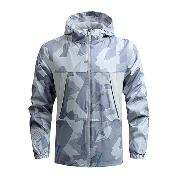 Men’s Lightweight Hiking Jacket – Windbreaker Outdoor Hooded Coat for Spring & Fall