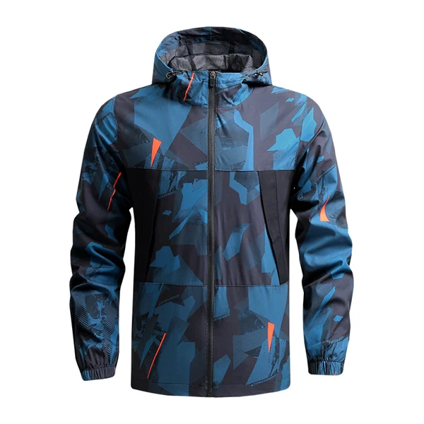 Men’s Lightweight Hiking Jacket – Windbreaker Outdoor Hooded Coat for Spring & Fall