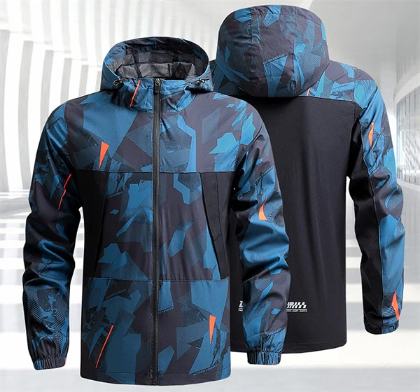 Men’s Lightweight Hiking Jacket – Windbreaker Outdoor Hooded Coat for Spring & Fall