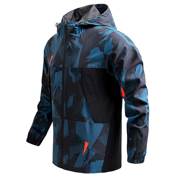 Men’s Lightweight Hiking Jacket – Windbreaker Outdoor Hooded Coat for Spring & Fall