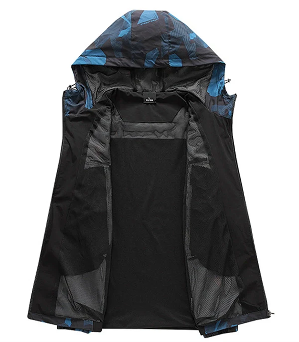 Men’s Lightweight Hiking Jacket – Windbreaker Outdoor Hooded Coat for Spring & Fall