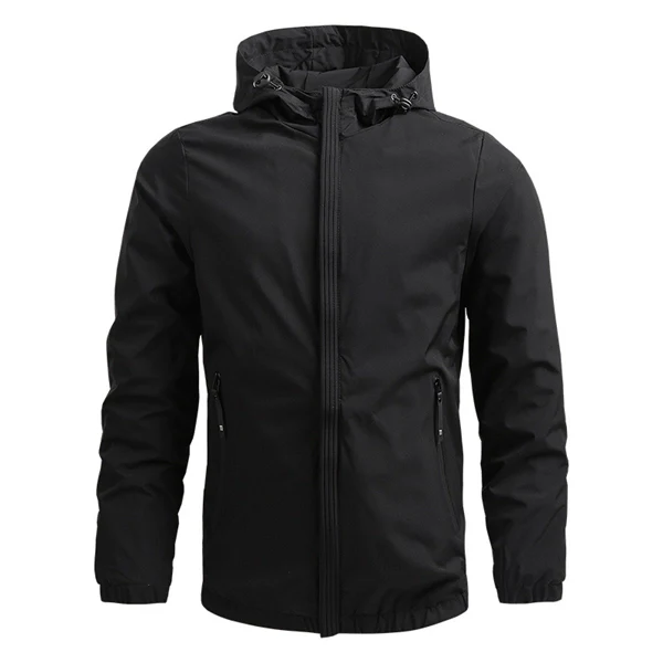 Men’s Lightweight Hooded Bomber Jacket – Casual Zip-Up Windbreaker Outerwear