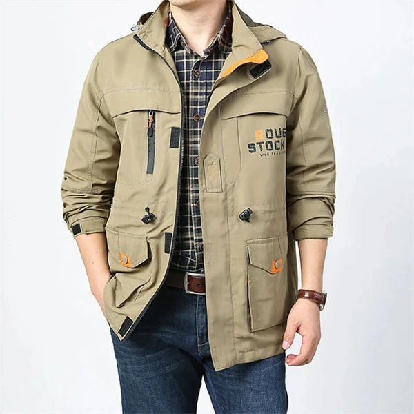 Men’s Lightweight Outdoor Jacket – Windproof Quick-Dry Tactical Shell for Spring & Fall