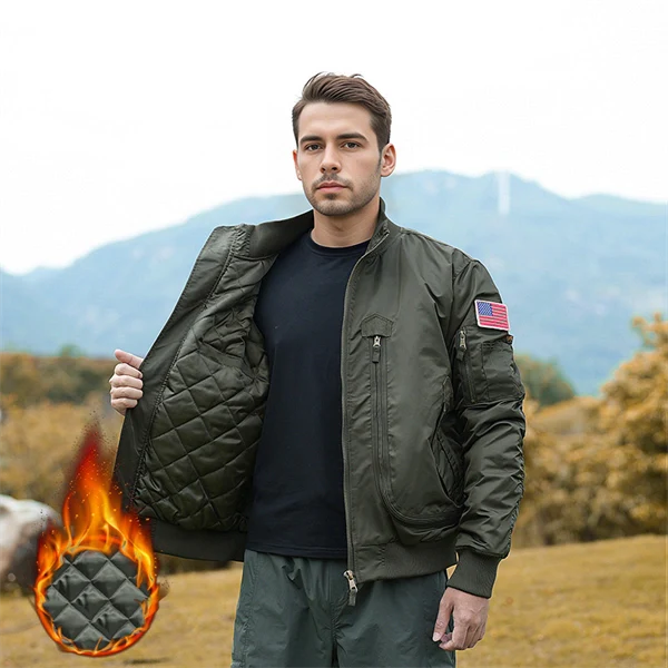 Men's Lightweight Tactical Bomber Jacket – Stand Collar Baseball Flight Coat