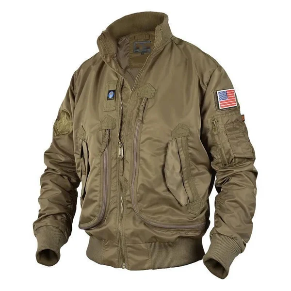 Men's Lightweight Tactical Bomber Jacket – Stand Collar Baseball Flight Coat
