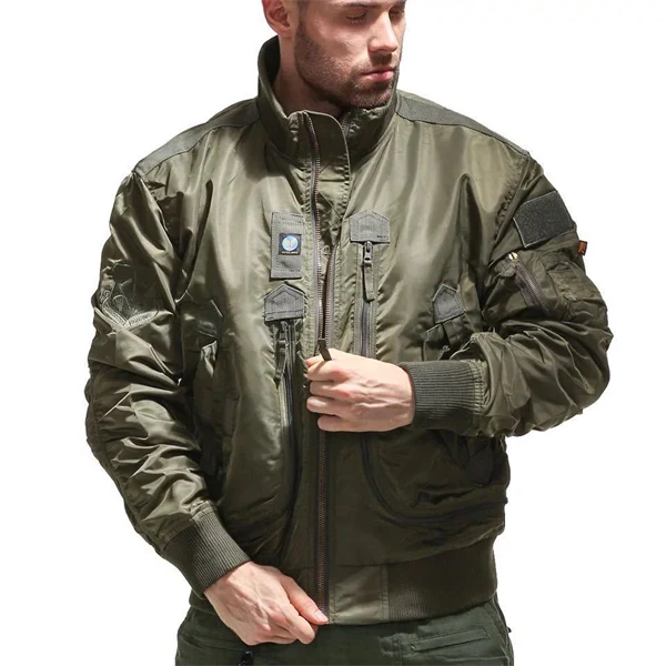 Men's Lightweight Tactical Bomber Jacket – Stand Collar Baseball Flight Coat