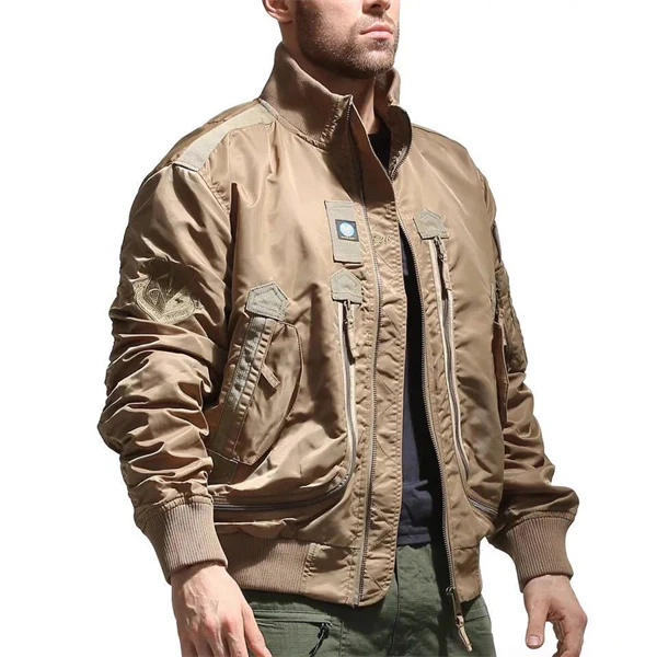 Men's Lightweight Tactical Bomber Jacket – Stand Collar Baseball Flight Coat