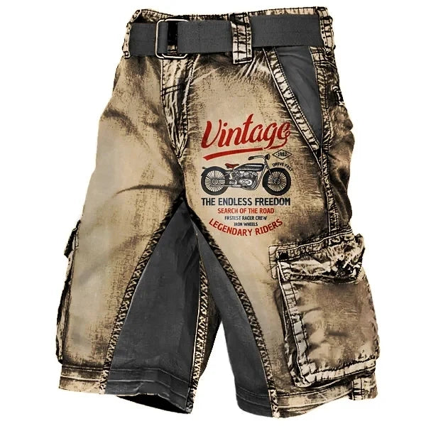 Men's Plus Size Vintage Motorcycle Racing Shorts