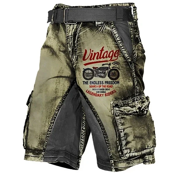 Men's Plus Size Vintage Motorcycle Racing Shorts