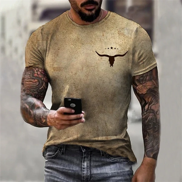 Men's Retro Color Short Sleeve T-Shirt