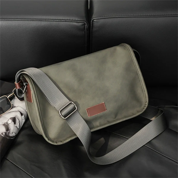 Men’s Retro PU Leather Crossbody Bag – Vintage Shoulder Messenger Bag with Large Capacity