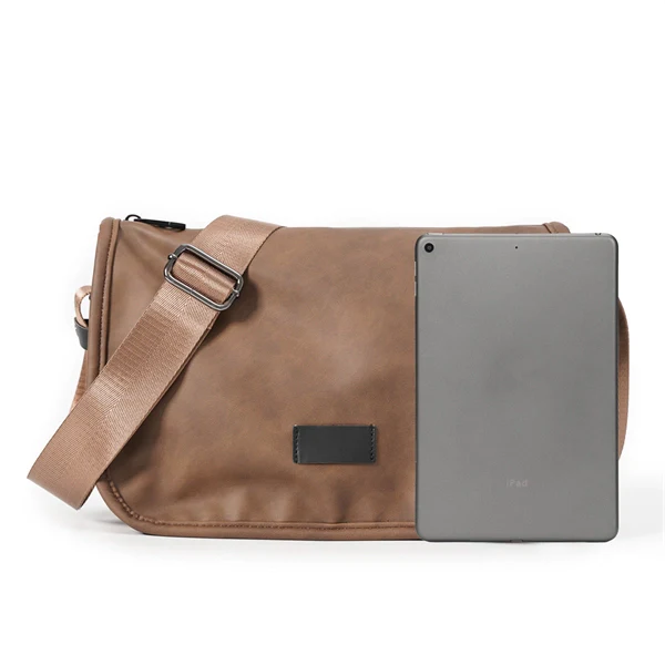 Men’s Retro PU Leather Crossbody Bag – Vintage Shoulder Messenger Bag with Large Capacity