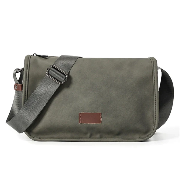 Men’s Retro PU Leather Crossbody Bag – Vintage Shoulder Messenger Bag with Large Capacity