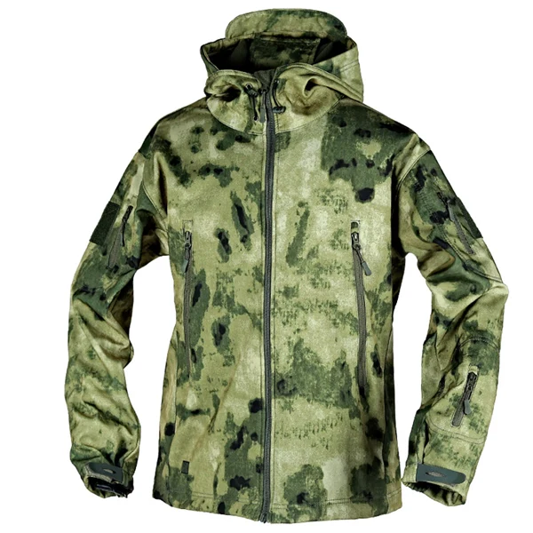 Men’s Tactical Camouflage Softshell Windbreaker – Fleece-Lined Interior Outdoor Jacket for Hiking & Cycling