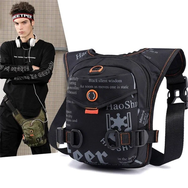 Men’s Waterproof Drop Leg Bag – Tactical Thigh & Waist Pack for Motorcycle, Travel & Outdoor Use